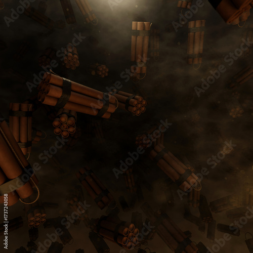 Red Dynamite Cluster Of Bombs