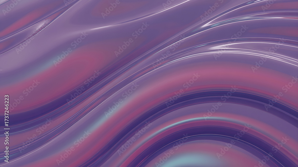 Obraz premium Abstract flowing waves of iridescent purple and pink colors creating a mesmerizing and ethereal background texture
