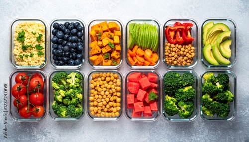 Set kotak sayuran dan buah