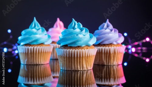 Cupcake dengan topping warna warni