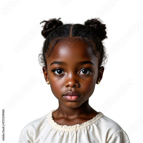 Captivating portrait of a young girl studio photography indoor close-up identity and innocence