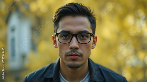 a man wearing glasses