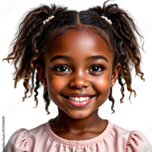 Joyful child smiling close-up portrait indoor setting natural lighting happiness expression