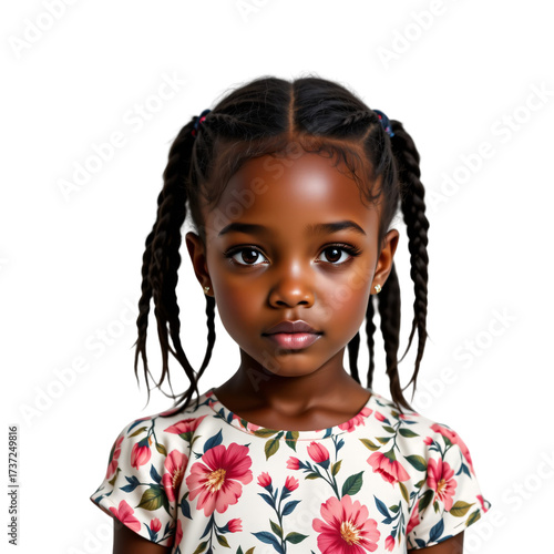 Portrait of a young girl urban setting digital art colorful background close-up childhood innocence
