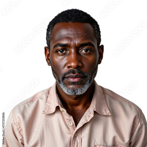 Portrait of a thoughtful man urban setting image close-up serious expression human experience
