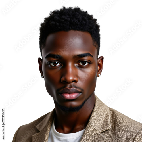 Dynamic portrait of a young man urban setting headshot professional environment close-up confidence and style