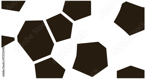 Abstract geometric pattern with irregular dark shapes and white space
