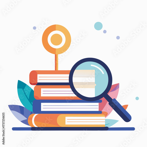 magnifying glass with a map