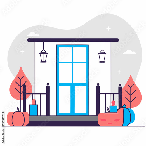 cartoon house in the night