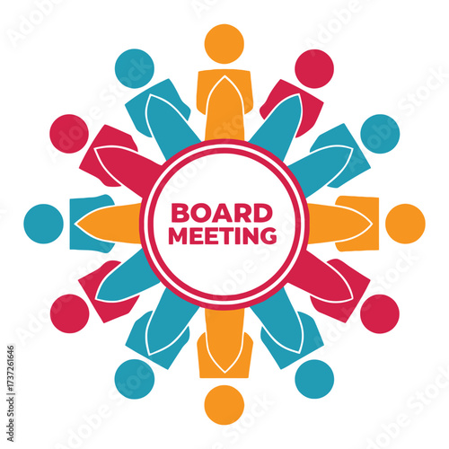 Diverse board members gathered around for a collaborative meeting discussion icon