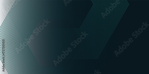 Elegant modern dark blue to light blue and green gradient background hexagon