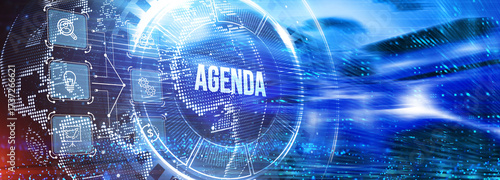 Business, Technology, Internet and network concept. Businessman with agenda word.3d illustration