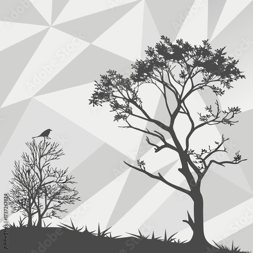 Gradient Polygon Minimalist Pattern