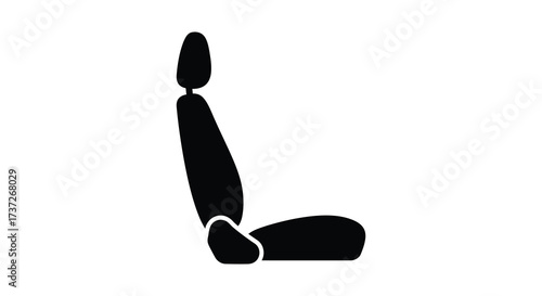 Simple black silhouette of a modern vehicle car seat design element