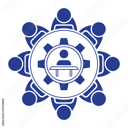 Teamwork collaboration meeting management business strategy corporate governance icon 