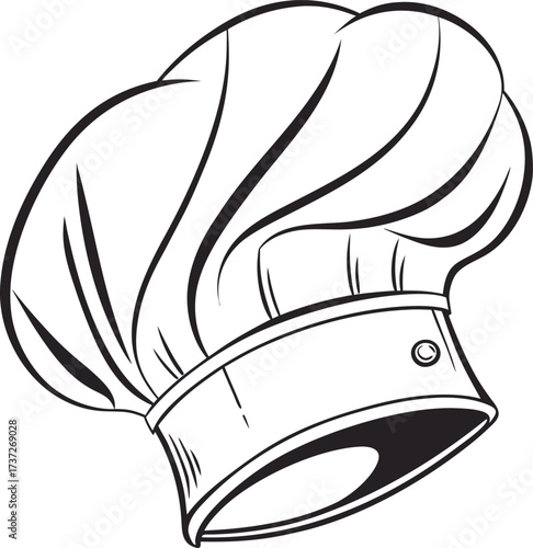 Illustration of a chefs hat isolated on white background, a symbol of culinary expertise and professional cooking skills