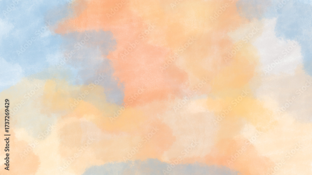 Obraz premium Abstract watercolor blush paint background, color of autumn concept with yellow, orange, blue