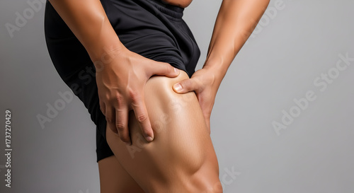 Muscular Thigh Strain Recovery Therapy Athletic Injury Prevention Physiotherapy and Medical Treatment for Sore Muscles Bodybuilding Leg Exercise Post Workout Soreness