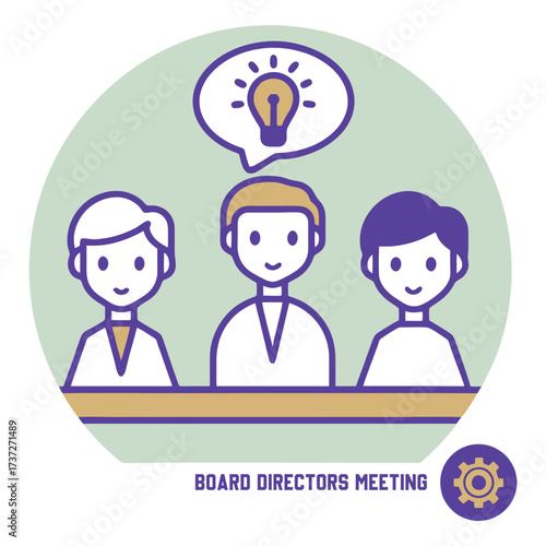 Team meeting discussion icon represents collaboration brainstorming and ideas generating business concept 