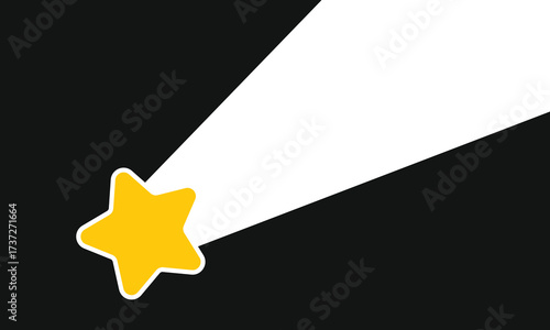 Background illustration of shooting stars with negative space and copy space. Abstract Falling Star.