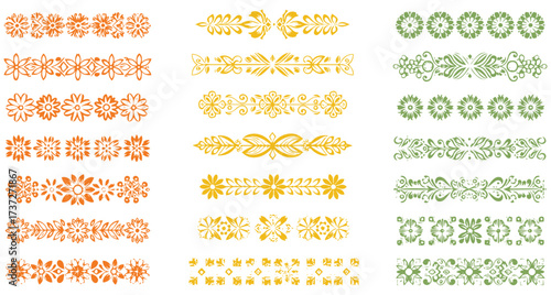 Elegant floral dividers offer stylish design elements for creative projects and invitations