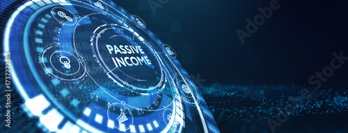 Passive income business concept. Business, Technology, Internet and network concept. 3d illustration