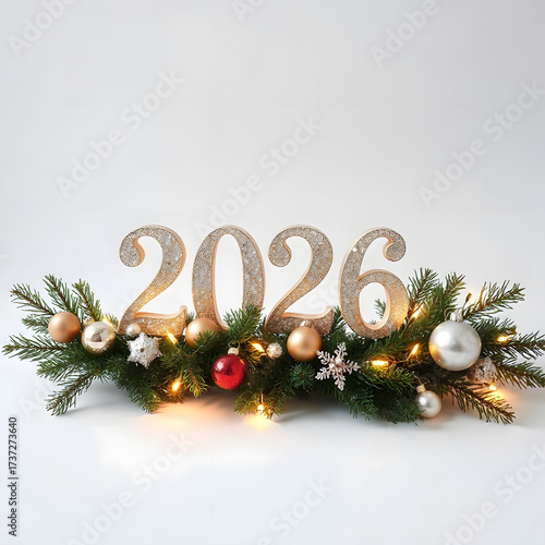 Congratulations on the New Year 2026, the drawing is made in a minimalistic style and reflects the essence of the object with a single continuous line.