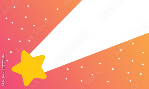Background illustration of shooting stars with negative space and copy space. Abstract Falling Star.