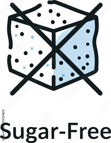 Isolated Sugar Cube Blocked, Icon with Transparent Backdrop