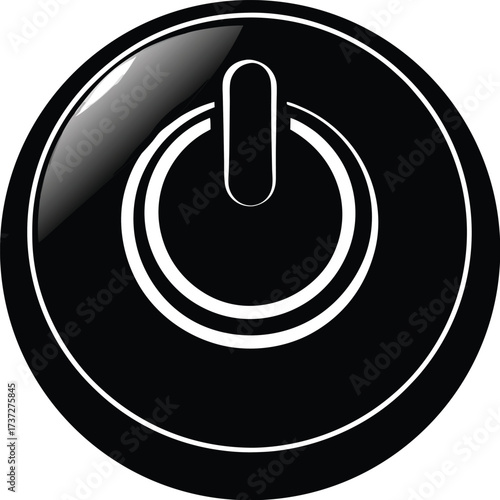 power icon on metal internet button