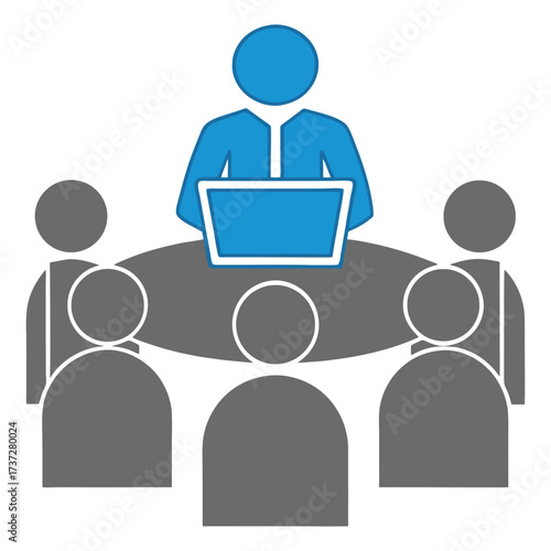 Business meeting icon symbolizing board members collaboration and discussion 