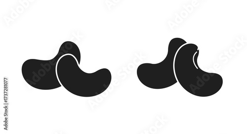 Simple black and white illustration of two kidney bean shapes side by side