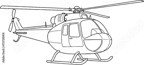 helicopter vector illustration coloring pages for kids 