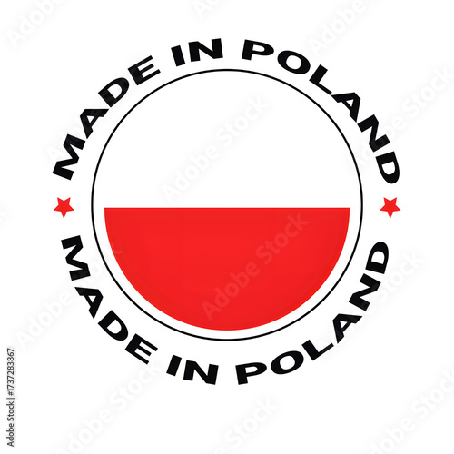 Circular made in poland emblem with polish flag colors Free Download Circular made in poland emblem with polish flag colors - GFXLoad