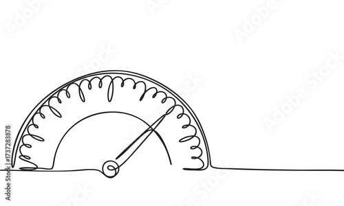Continuous Line Drawing of a Speedometer