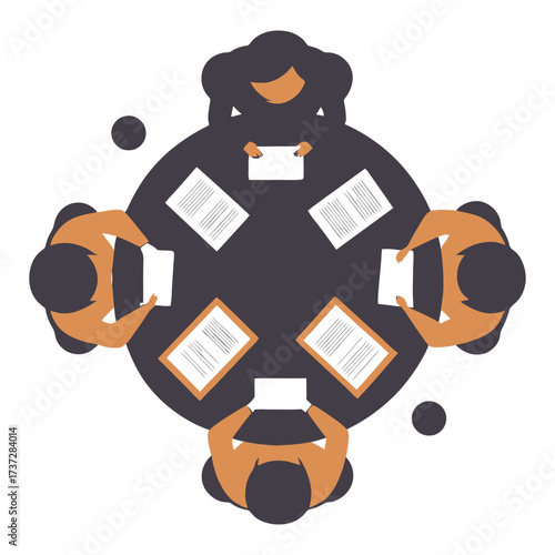 Team meeting around table business people strategy discussion corporate collaboration discussion 