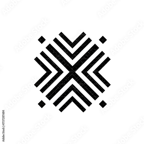 Geometric abstract design isolated on transparent background