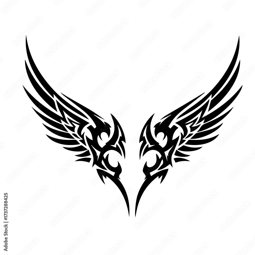 Obraz premium Winged Tribal Emblem