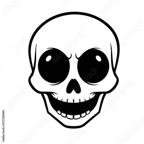 Smiling Skull Cartoon Head