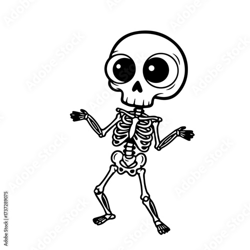 Dancing Skeleton Silhouette Art