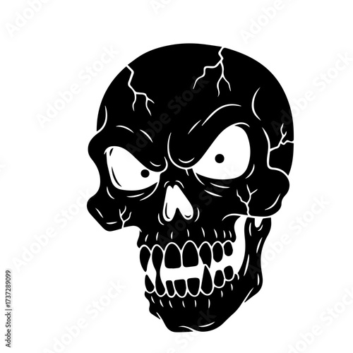Evil Skull with Angry Eyes