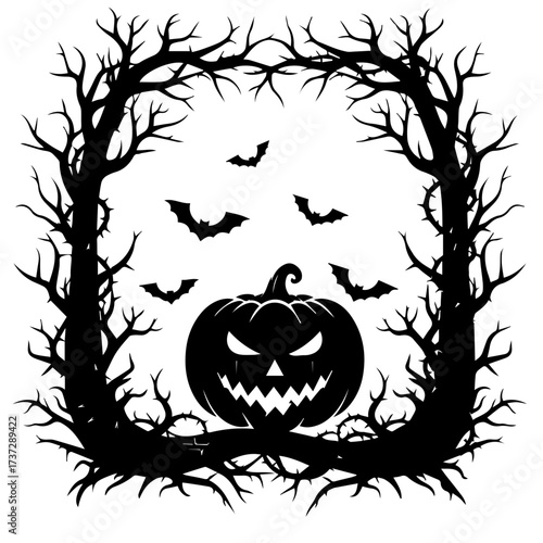 Pumpkin Frame with Vines