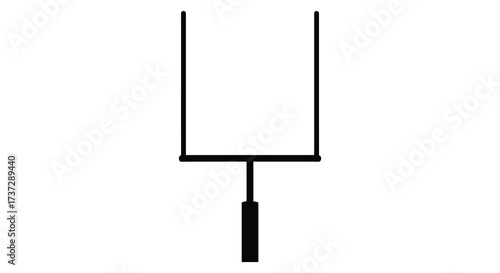 Simple black and white illustration of an american football goalpost on white