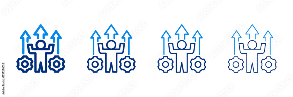 Obraz premium Skill Development Icon Set With Two Colors And Multiple Line Styles Vector Illustration 