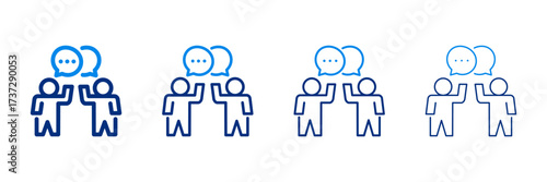 Communication Icon Set With Two Colors And Multiple Line Styles Vector Illustration 