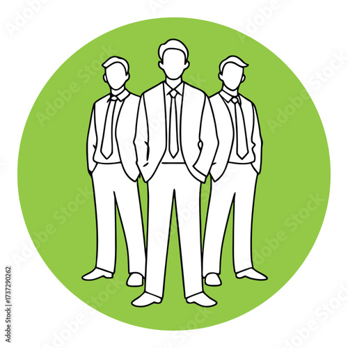 Teamwork and collaboration business icon representing board members and professionals
