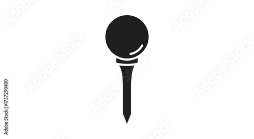 Simple black and white illustration of a vintage handheld mirror design