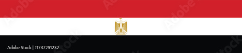 Longest Flat horizontal flag of Egypt country vector design isolated on transparent background 