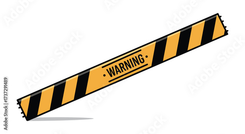 Cautionary warning tape with bold black and yellow diagonal stripes displayed