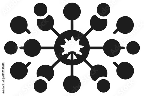 Seamless pattern vector illustration with black and white flower silhouettes, a decorative background texture design